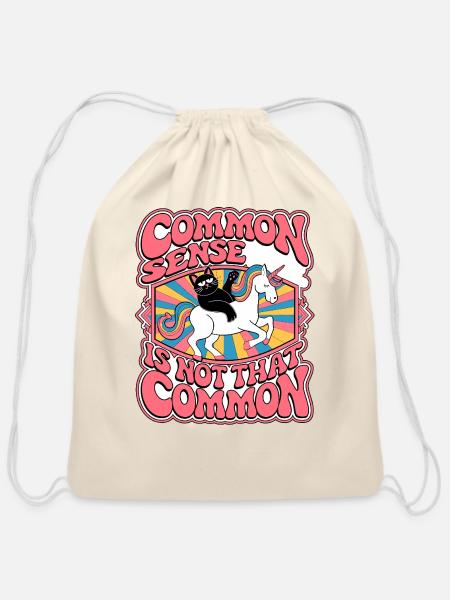 Common Sense Is Not That Common - Cotton Drawstring Bag - natural