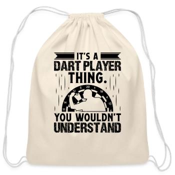 Darts Dart Player - Cotton Drawstring Bag - natural - Front