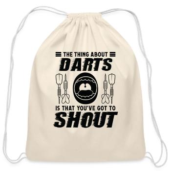 Darts Dart Player - Cotton Drawstring Bag - natural - Front