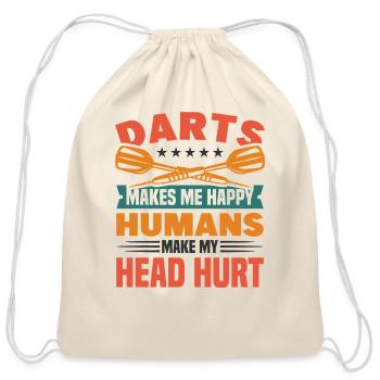 Darts Dart Player - Cotton Drawstring Bag - natural - Front