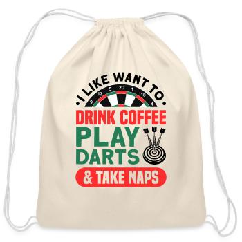 Darts Dart Player - Cotton Drawstring Bag - natural - Front