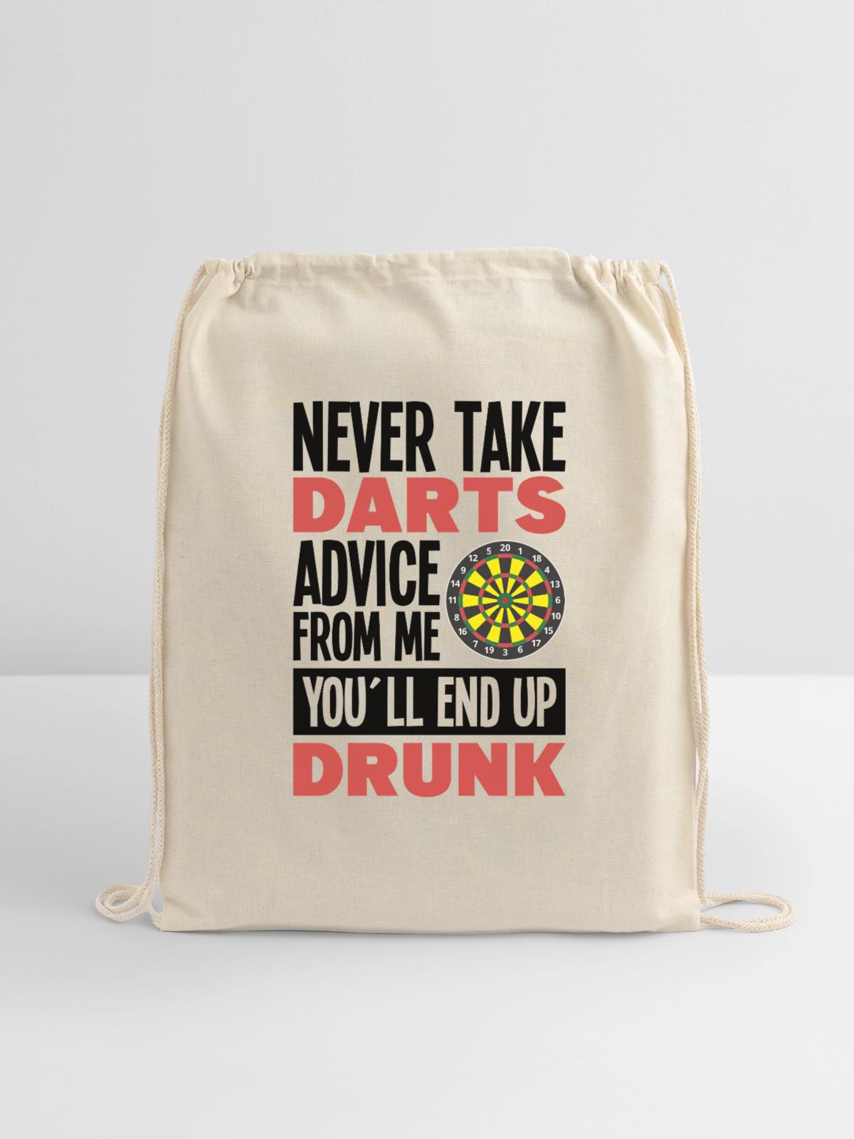 Darts Dart Player - Cotton Drawstring Bag - natural - Front
