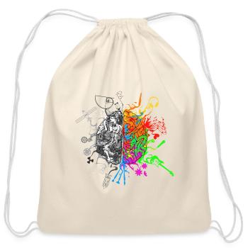 Brain halves functions - Cotton Drawstring Bag - natural - Front