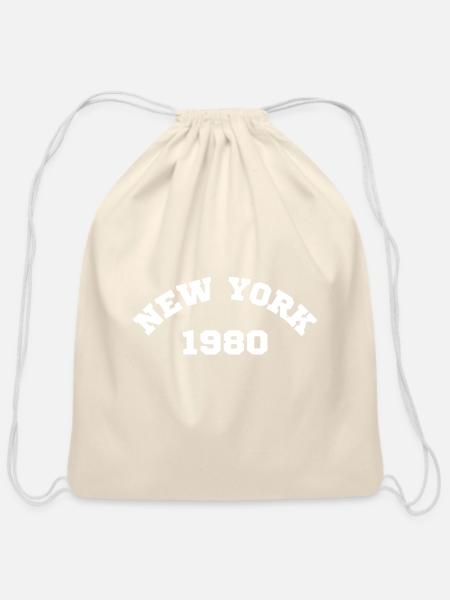 New York 1980 - Cotton Drawstring Bag - natural