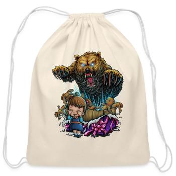 Surprise gift box - Cotton Drawstring Bag - natural - Front