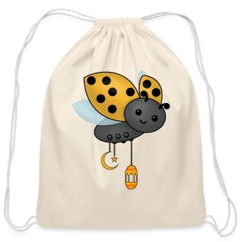 Ramadan Ladybug Lanterns - Cotton Drawstring Bag - natural - Front