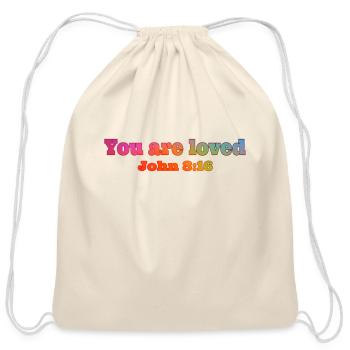 John - Cotton Drawstring Bag - natural - Front