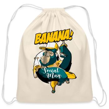 Banana! Social Man Graffiti Ape - Cotton Drawstring Bag - natural - Front