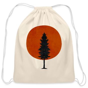nature pine tree - Cotton Drawstring Bag - natural - Front