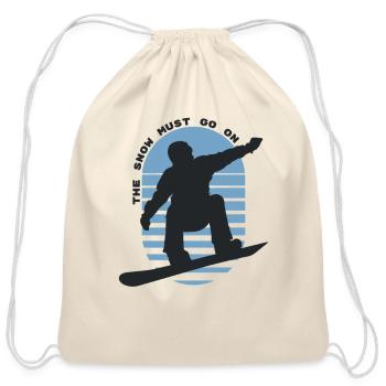 The Snow Must Go On - Snowboarding - Cotton Drawstring Bag - natural - Front