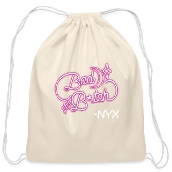 bad bitch - Cotton Drawstring Bag - natural - Front