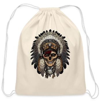 Indian Tribal Headdre Indigenous - Cotton Drawstring Bag - natural - Front