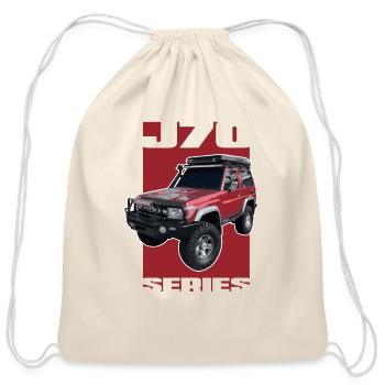 J70 Series Toyota Landcruiser - Cotton Drawstring Bag - natural - Front