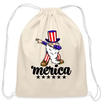 Merica - Cotton Drawstring Bag - natural - Front