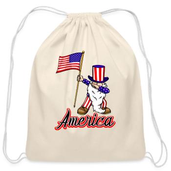 American Gnome - Cotton Drawstring Bag - natural - Front