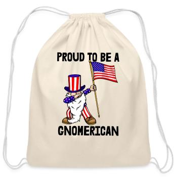 Proud To Be A Gnomerican - Cotton Drawstring Bag - natural - Front