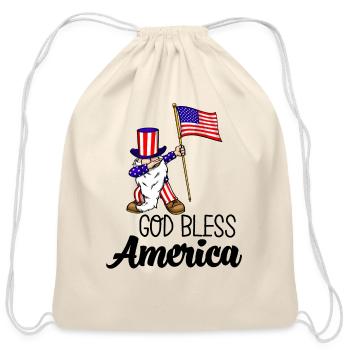 God Bless America - Cotton Drawstring Bag - natural - Front