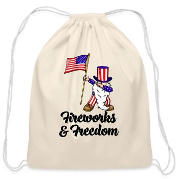 Fireworks & Freedom - Cotton Drawstring Bag - natural - Front