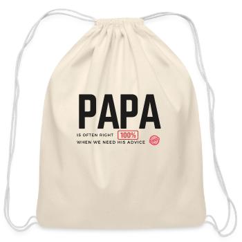 PAPA - Cotton Drawstring Bag - natural - Front