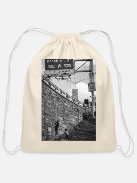 Cliffhanger: Brooklyn Bridge - Cotton Drawstring Bag - natural
