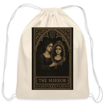 The Mirror Tarot Card Art - Cotton Drawstring Bag - natural - Front