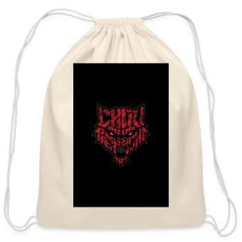 Crimson Wolf Emblem - Cotton Drawstring Bag - natural - Front