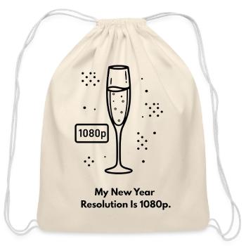 My New Year Resolution Is 1080p T-Shirt - Cotton Drawstring Bag - natural - Front