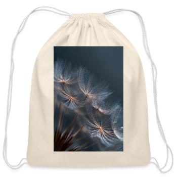 Dawn Dew on Dandelion Seeds - Cotton Drawstring Bag - natural - Front