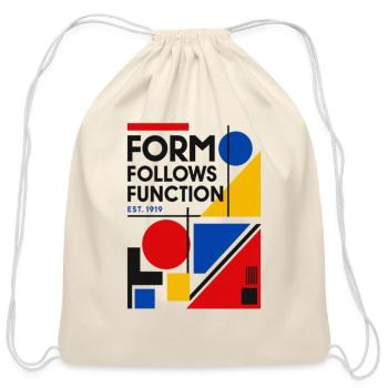 Form Follows Function Bauhaus Geometrics - Cotton Drawstring Bag - natural - Front
