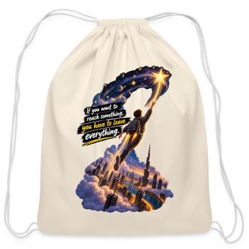 Reach for the Starbound City - Cotton Drawstring Bag - natural - Front