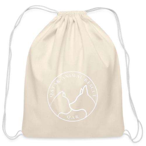 Merch with White Logo - Cotton Drawstring Bag