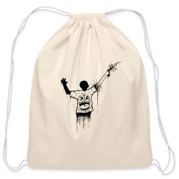 Spray Face Black - Cotton Drawstring Bag - natural - Front