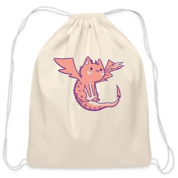 Legendary Cat Dragon - Cotton Drawstring Bag - natural - Front