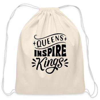 QUEENS INSPIRE KINGS - Cotton Drawstring Bag - natural - Front