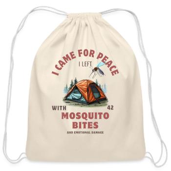 Camping- I Came For Peace, BUT..... - Cotton Drawstring Bag - natural - Front