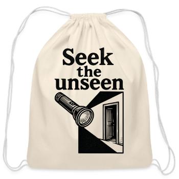 Seek The Unseen Flashlight Urbex Minimalist Art - Cotton Drawstring Bag - natural - Front