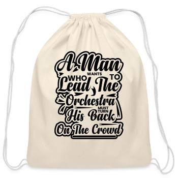 leader best motivational quotes - Cotton Drawstring Bag - natural - Front
