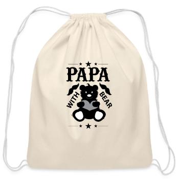 Papa Bear - Cotton Drawstring Bag - natural - Front