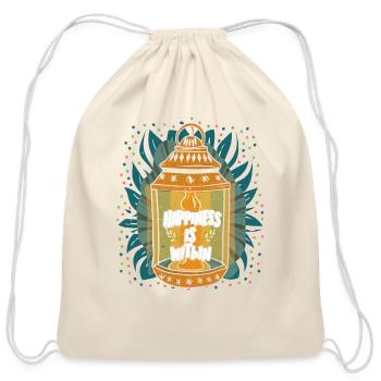 Happiness is Within Lantern - Cotton Drawstring Bag - natural - Front