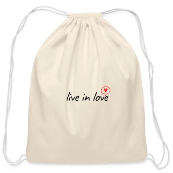 Heart Talk Bubble: Minimal Line Art - Cotton Drawstring Bag - natural - Front