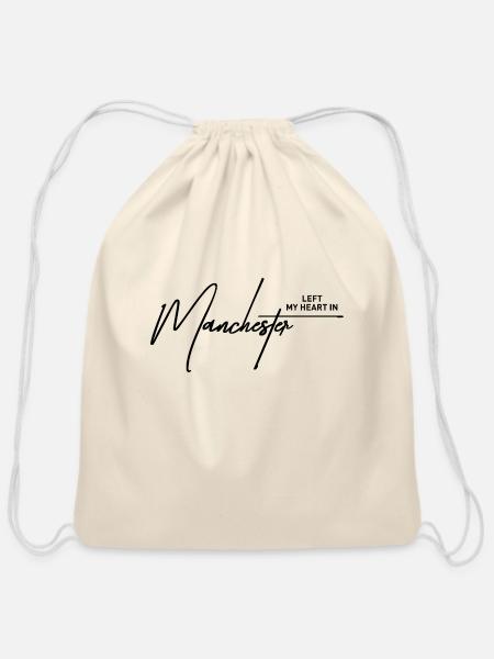 Left My Heart in Manchester - Cotton Drawstring Bag - natural