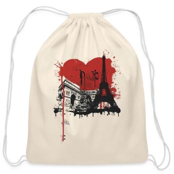 I (HEART) PARIS - Cotton Drawstring Bag - natural - Front