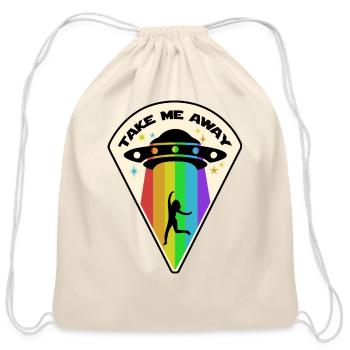 Take Me Away Ufo - Cotton Drawstring Bag - natural - Front
