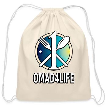 One Meal A Day 4 Life aesthetic - Cotton Drawstring Bag - natural - Front