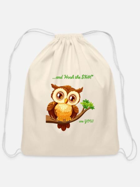 And Hooh are you?? - Cotton Drawstring Bag - natural