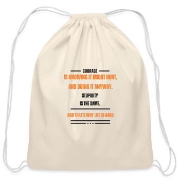 "Do It Anyway – Grit & Growth Motivational Quote - Cotton Drawstring Bag - natural - Front