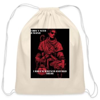 Male Artificer - Cotton Drawstring Bag - natural - Front