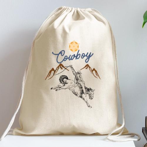 Wild West Cowboy Ride - Cotton Drawstring Bag