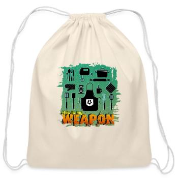 Chef Cooking Cook Recipe Meal Delicious Restaurant - Cotton Drawstring Bag - natural - Front