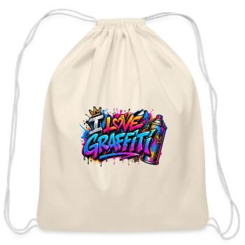 I Love Graffiti Spray Art - Cotton Drawstring Bag - natural - Front